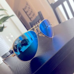Ray Ban Aviators Blue Flash lenses